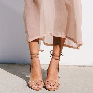 Loeffler Randall Elayna Ankle Tie Heels, size 5